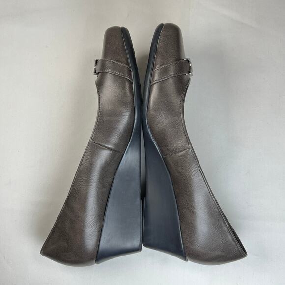 Life Stride Getup Wedge Shoes Women's 8 Gray Silvertone Comfort Travel Work - Picture 5 of 10